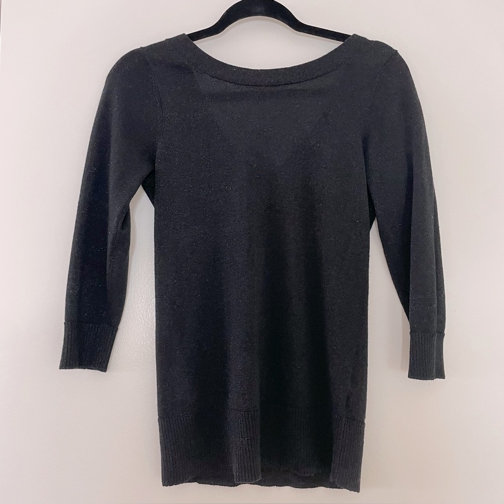 Reversible Black Knit Top with Sparkle
